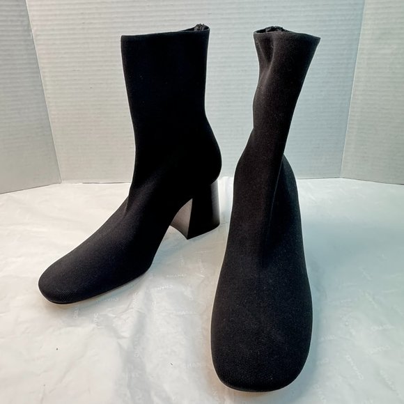 Celine Paris Soft Ballerina Mid Calf Sock Boots Block Heels Black EU 39. US 8.5M - Picture 1 of 7